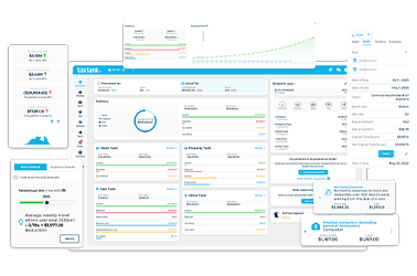 Tax app and personal finance software showing all features from the dashboard