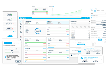 Tax app and personal finance software showing all features from the dashboard