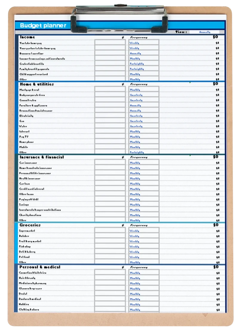 Image of our free budget planner