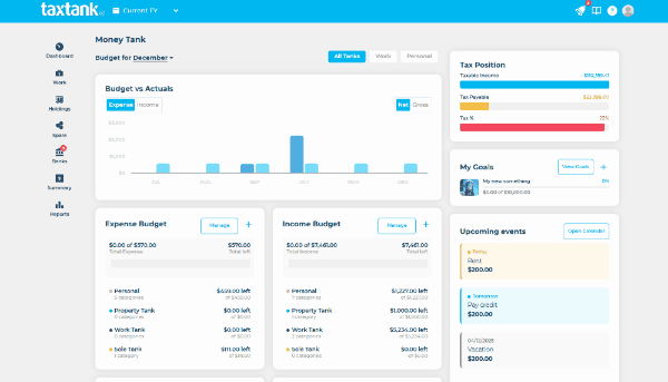Gif of TaxTank's goal tracking showing it's the best app for budgeting in Australia