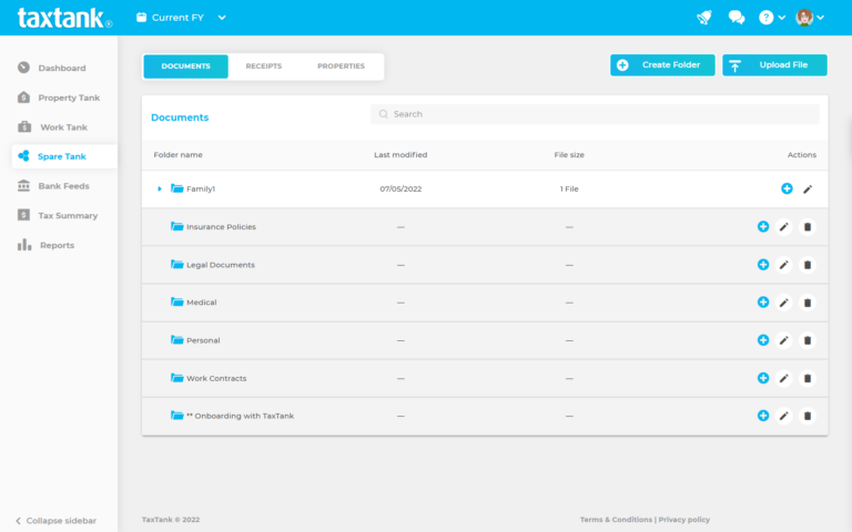 Secure document storage with files showing