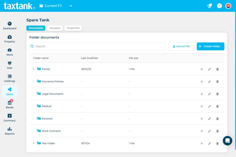 Secure document storage with files showing