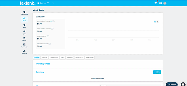 Gif of TaxTank's digital Home Office Diary showing how easy it is to log work from home hours